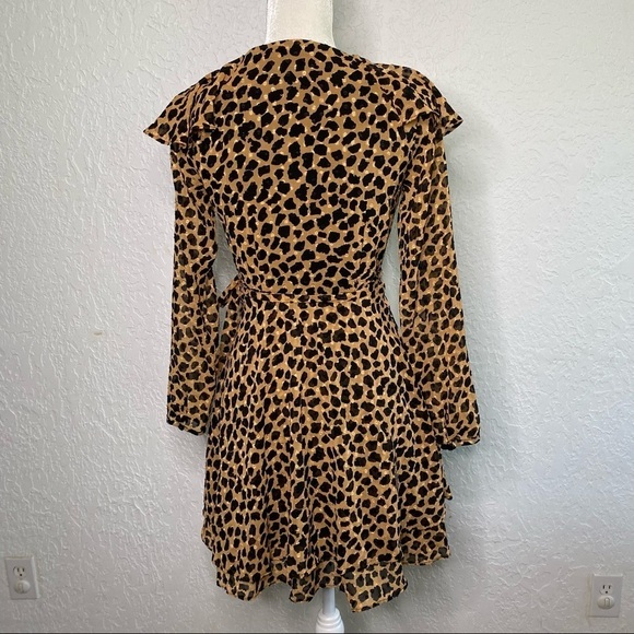 Free People Frenchie Animal Leopard Print Wrap Dress Size XS - Picture 8 of 12